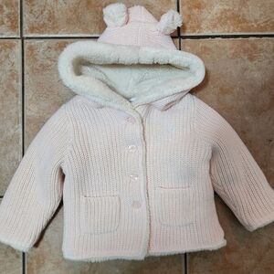 NWT BABY GAP girls 12-18 month Fleece sweater in cream